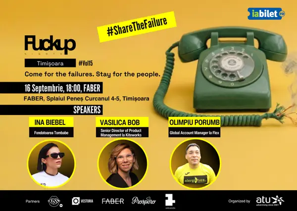 Fuckup Nights Timișoara, locul unde oameni de succes vorbesc despre eșec