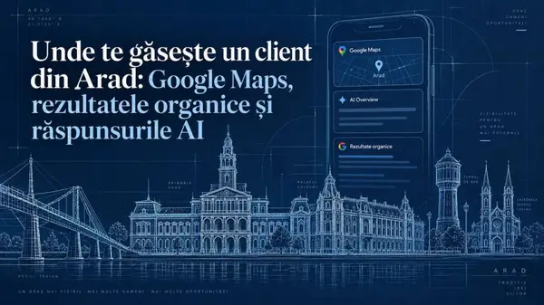 Unde te găsește un client din Arad: Google Maps, rezultatele organice și răspunsurile AI